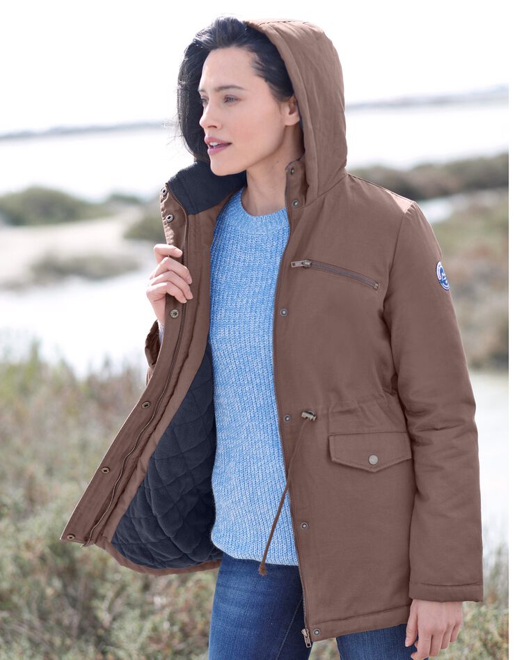 Parka déperlante doublée maille polaire (taupe) Parka déperlante doublée maille polaire (taupe)