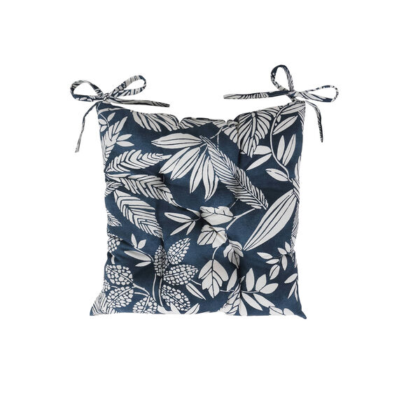 Galette de chaise carrée imprimée - lot de 2 (bleu)