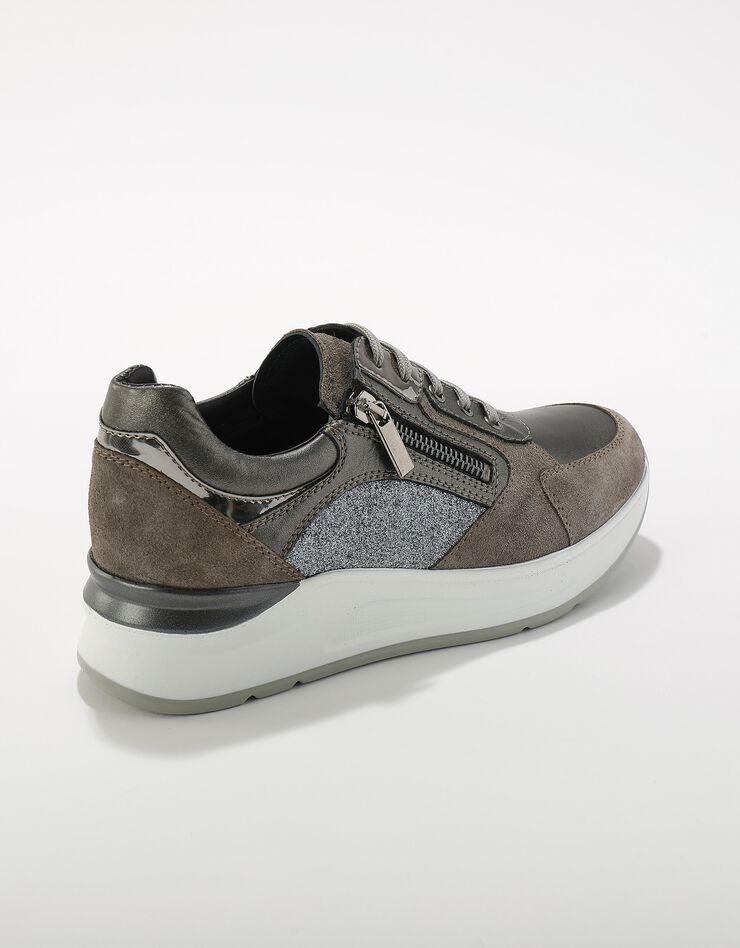 Sneakers compensées en cuir (gris) Sneakers compensées en cuir (gris)