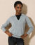 Pull col polo, laine d'agneau (gris chiné)