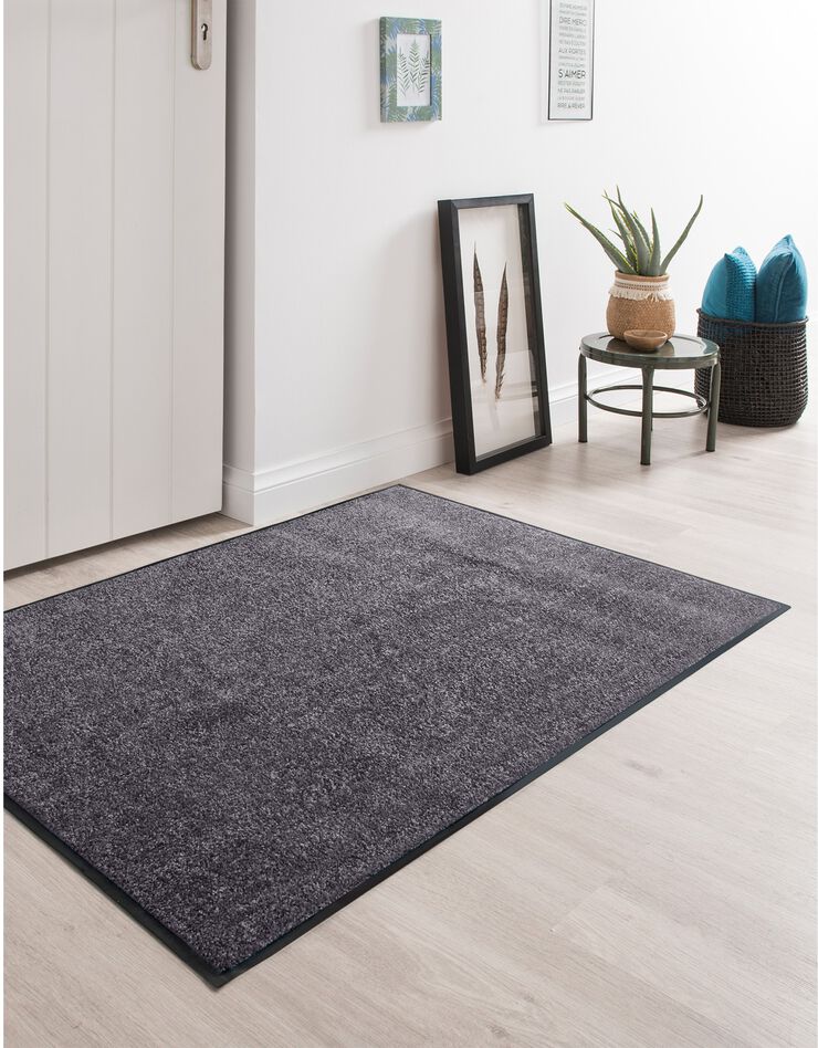 Tapis uni anti-poussière luxe (gris)
