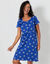 Chemise de nuit courte imprim&eacute;e &eacute;toiles (bleu dur)