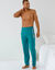 Pantalon pyjama uni avec motif  (turquoise)