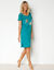 Chemise de nuit courtes manches courtes motif "hiboux" (vert sapin)