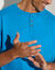 T-shirt Henley confort manches courtes - coton biologique(**) (bleu azur)