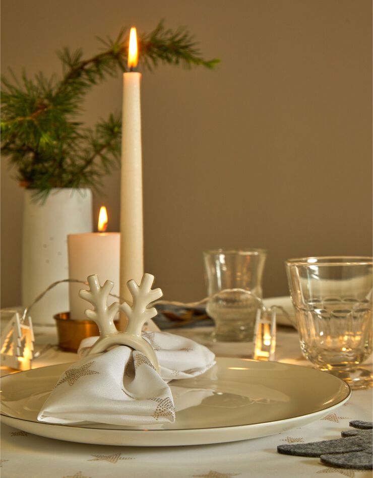 Nappe imprimé étoiles dorées (blanc) Nappe imprimé étoiles dorées (blanc)