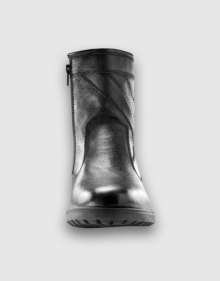 Botillons zippés cuir fourrés laine - jusqu'au 46 (noir) Botillons zippés cuir fourrés laine - jusqu'au 46 (noir)