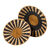 D&eacute;coration murale ronde - lot de 2 (naturel/noir)