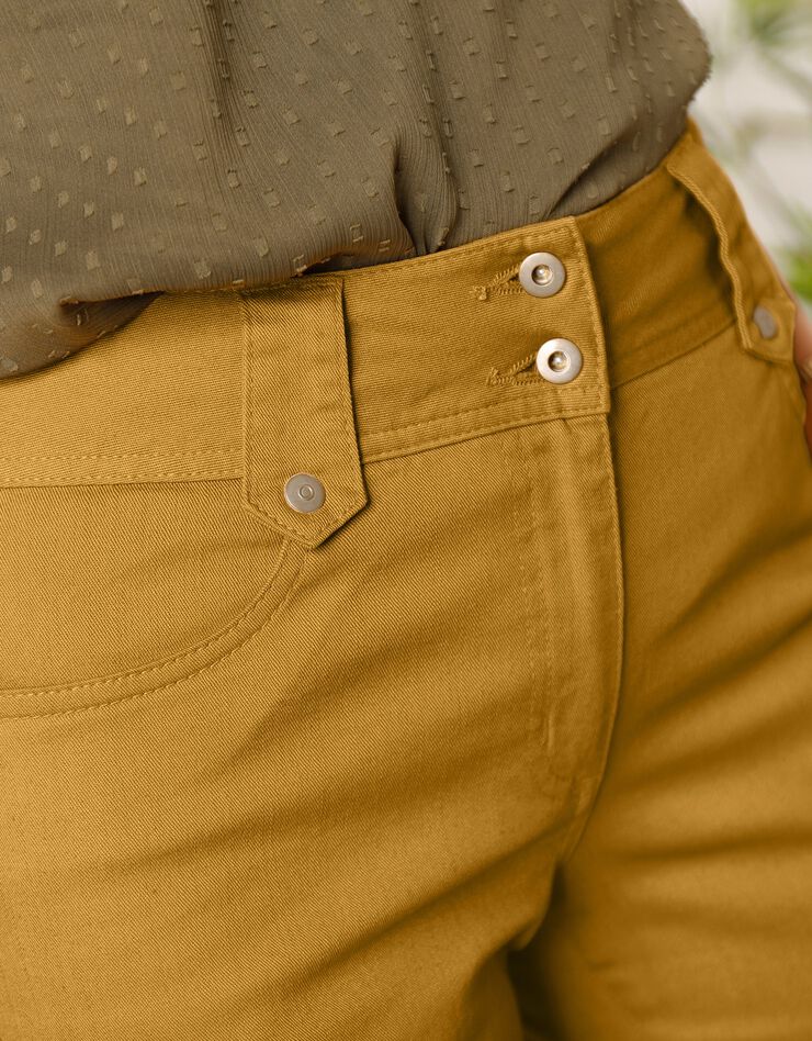 Pantalon droit taille haute effet denim - petite stature (safran) Pantalon droit taille haute effet denim - petite stature (safran)