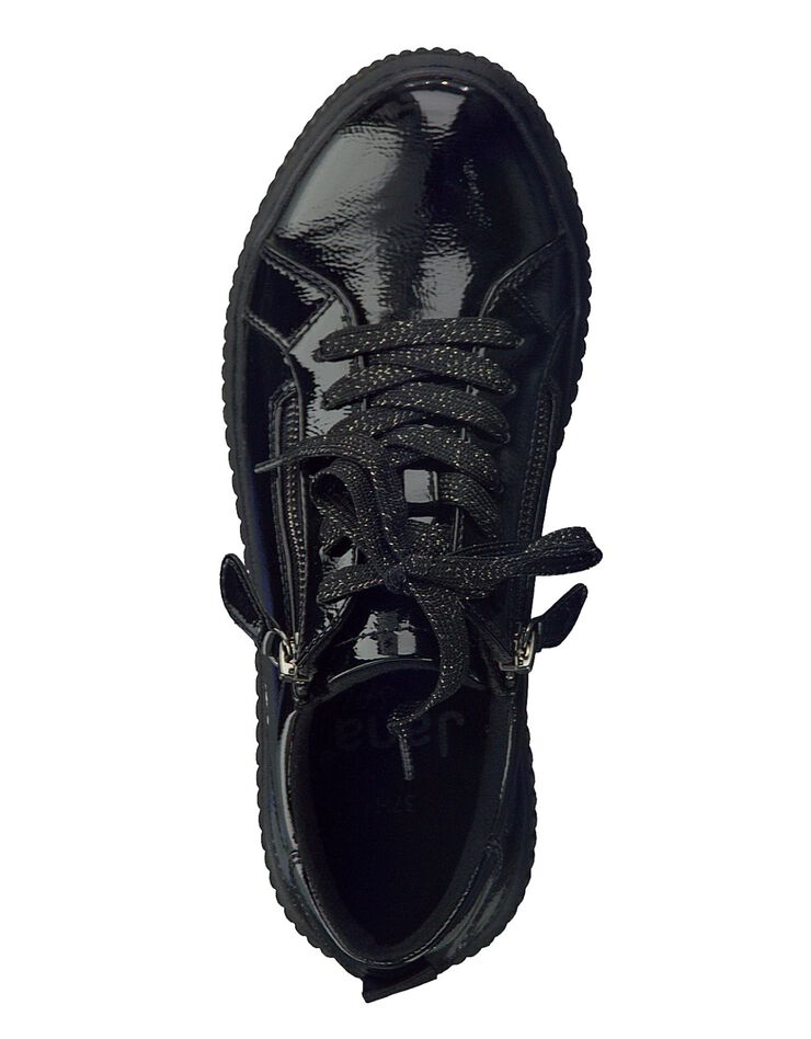 Baskets sneakers vernis noir - largeur confort (noir)