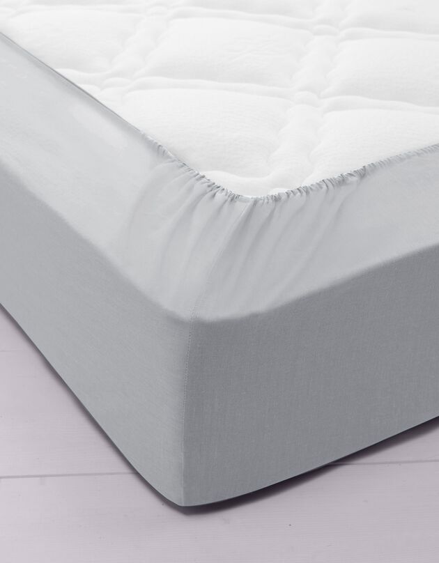 data Orient zone Drap-housse uni coton bonnet 32 cm, vert amande | Blancheporte