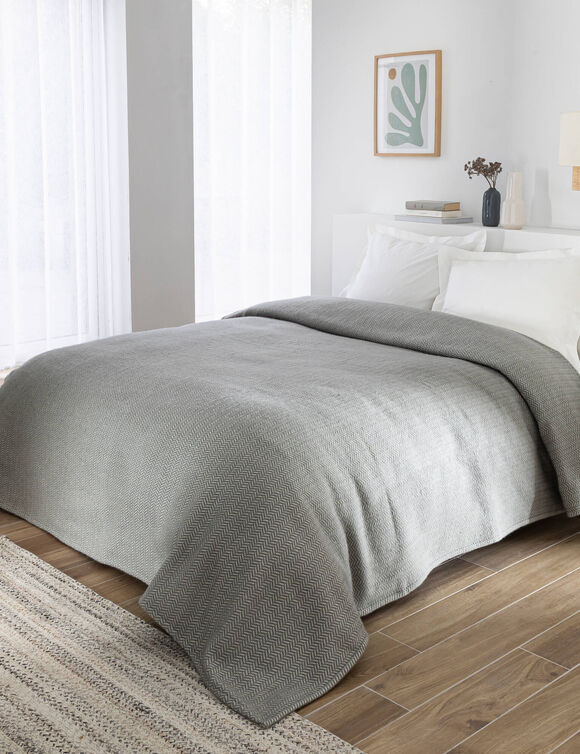 Couverture mélange laine et acrylique Courtelle® 450 g/m² (gris souris)