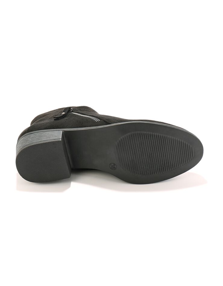 Low-boots zippées à surpiqûres fantaisie effet suédine (noir) Low-boots zippées à surpiqûres fantaisie effet suédine (noir)