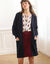 Gilet long porter ouvert, col V (marine)