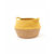 Panier bicolore rond corde coton (curry)