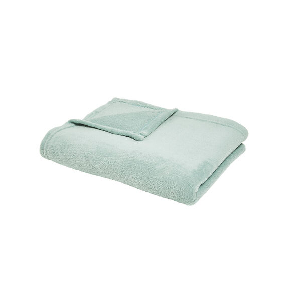 Plaid polaire toucher peluche (céladon)