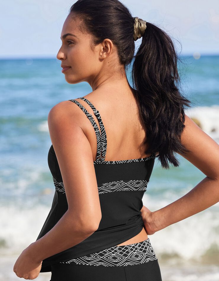 Haut tankini sport imprimé et uni Siddi (noir) Haut tankini sport imprimé et uni Siddi (noir)
