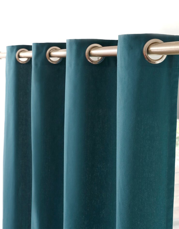 Rideau oeillets bachette tamisant uni (bleu)