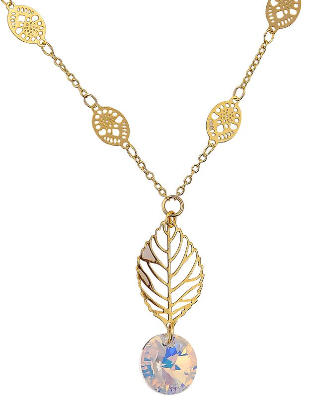 Collier cristaux et doré or fin (doré)