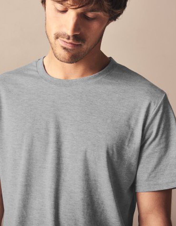 Tee-shirt col rond manches courtes - lot de 3 (3 écru chiné / gris / bleuet) Tee-shirt col rond manches courtes - lot de 3 (3 écru chiné / gris / bleuet)
