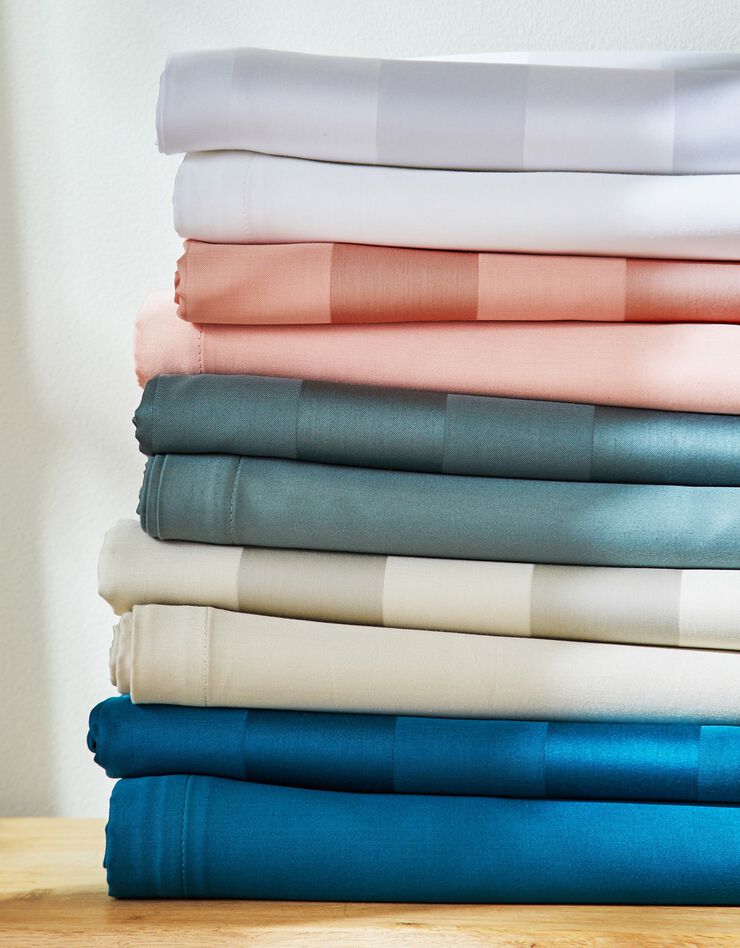 Linge de lit satin rayé (rose blush)