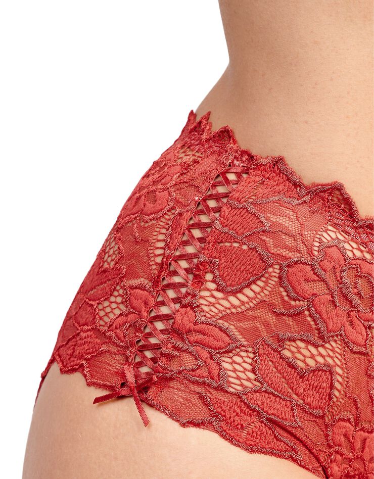Culotte haute dentelle unie Arum (rouge) Culotte haute dentelle unie Arum (rouge)