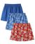Caleçon flottant impression feuillage - lot de 3 (bleu + corail)