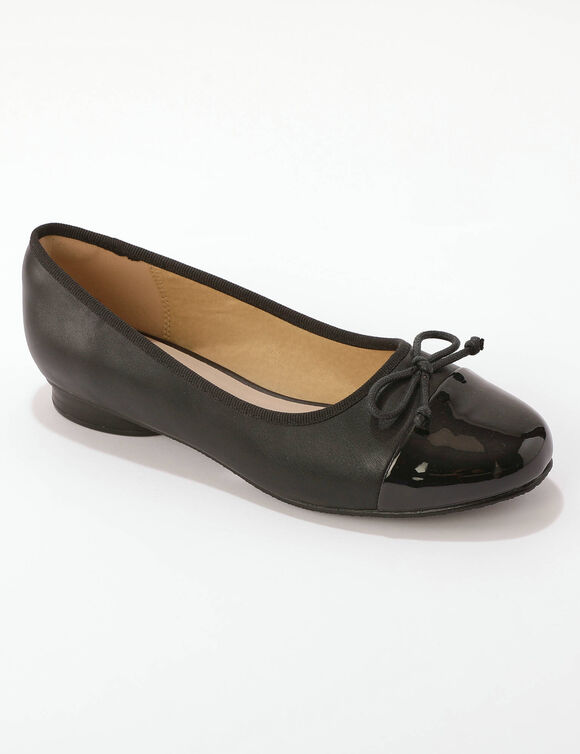 Ballerines plates bicolores (noir)