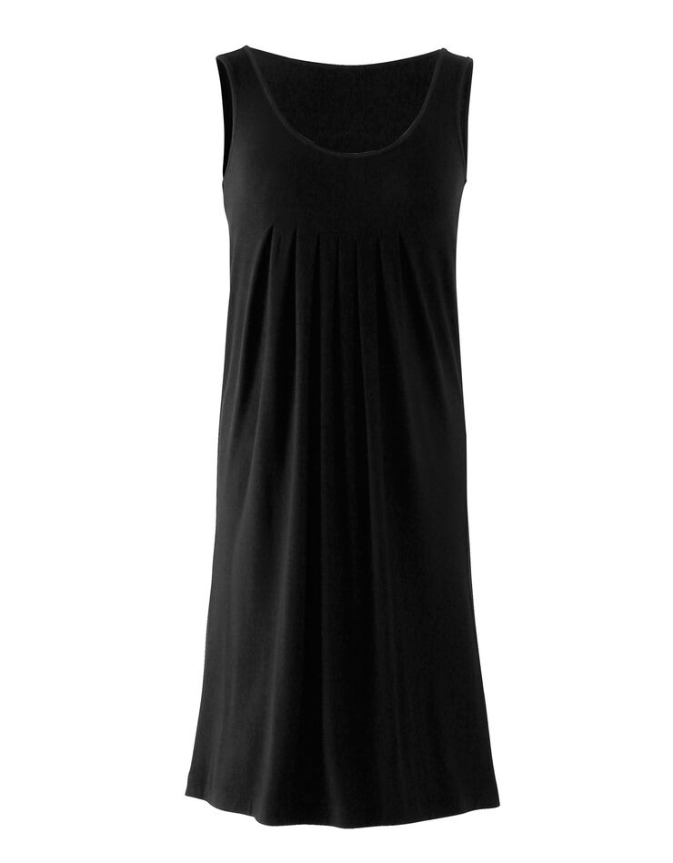 Robe col rond unie (noir) Robe col rond unie (noir)