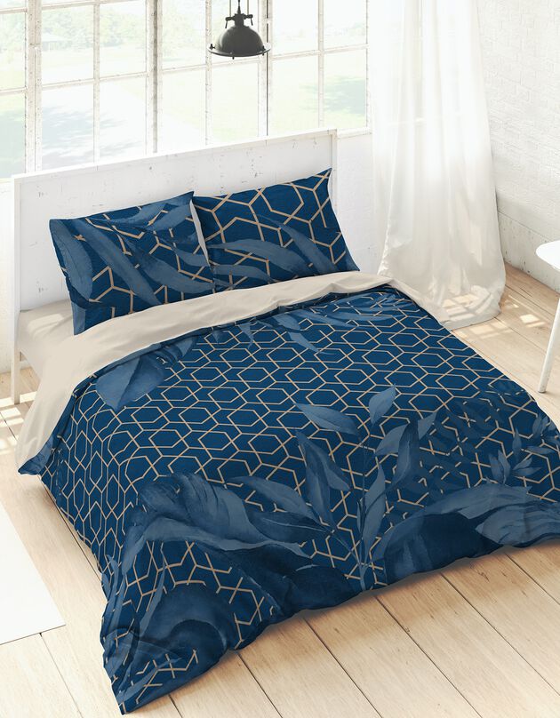Linge de lit Mimea imprimé graphique - coton (bleu) Linge de lit Mimea imprimé graphique - coton (bleu)