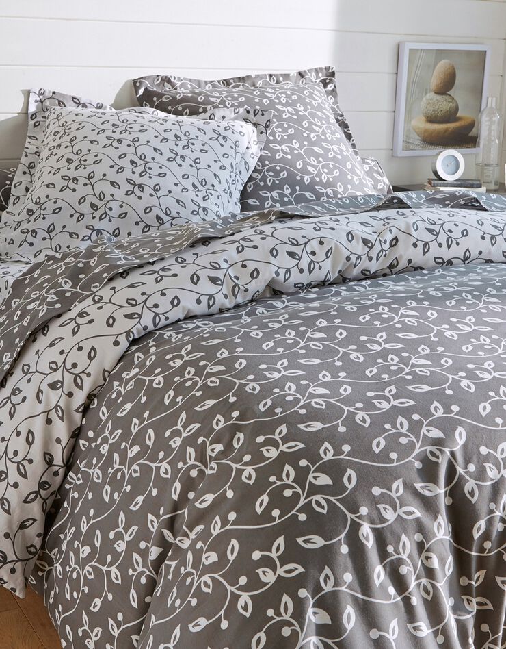 Linge de lit Héritage flanelle à motifs volutes (gris)
