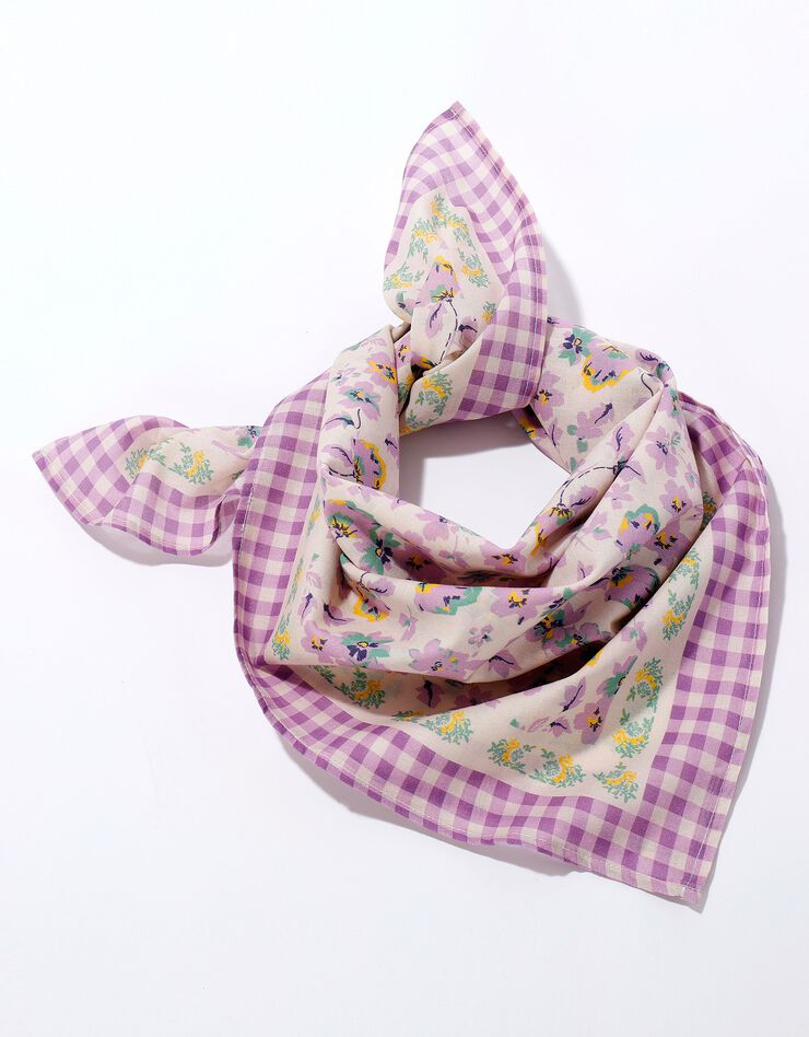 Foulard fabriqué en France imprimé fleuri, 70 x 70 cm - coton (parme) Foulard fabriqué en France imprimé fleuri, 70 x 70 cm - coton (parme)