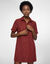 Robe polo en tweed uni, manches coudes (bordeaux)