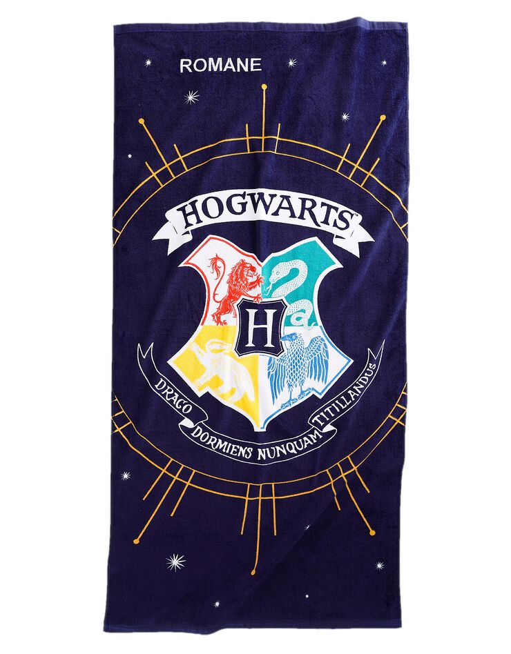 Drap de plage Harry Potter® personnalisé éponge velours coton - 360g/m2 (bleu)