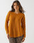 Pull évasé, maille anglaise toucher doux (curry)