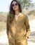 Chemise unie, mélange coton-lin (havane)
