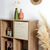 Cube de rangement pliable, tissage fantaisie (crème)