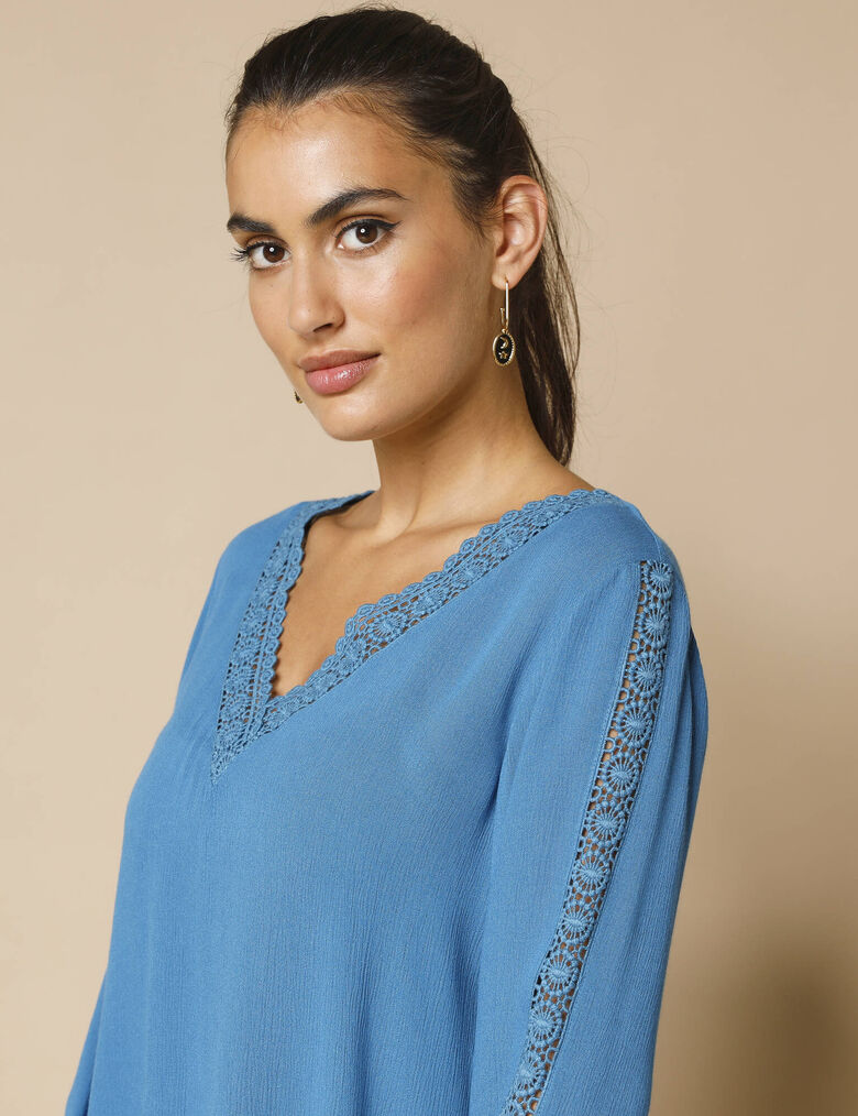 Tunique Femme Blancheporte - Manches Longues Fuschia - Taille 52 - Occasion Très Bon état