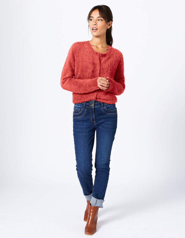 Cardigan en maille douceur (corail) Cardigan en maille douceur (corail)