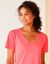 Chemise de nuit courte jersey et broderie anglaise (corail)