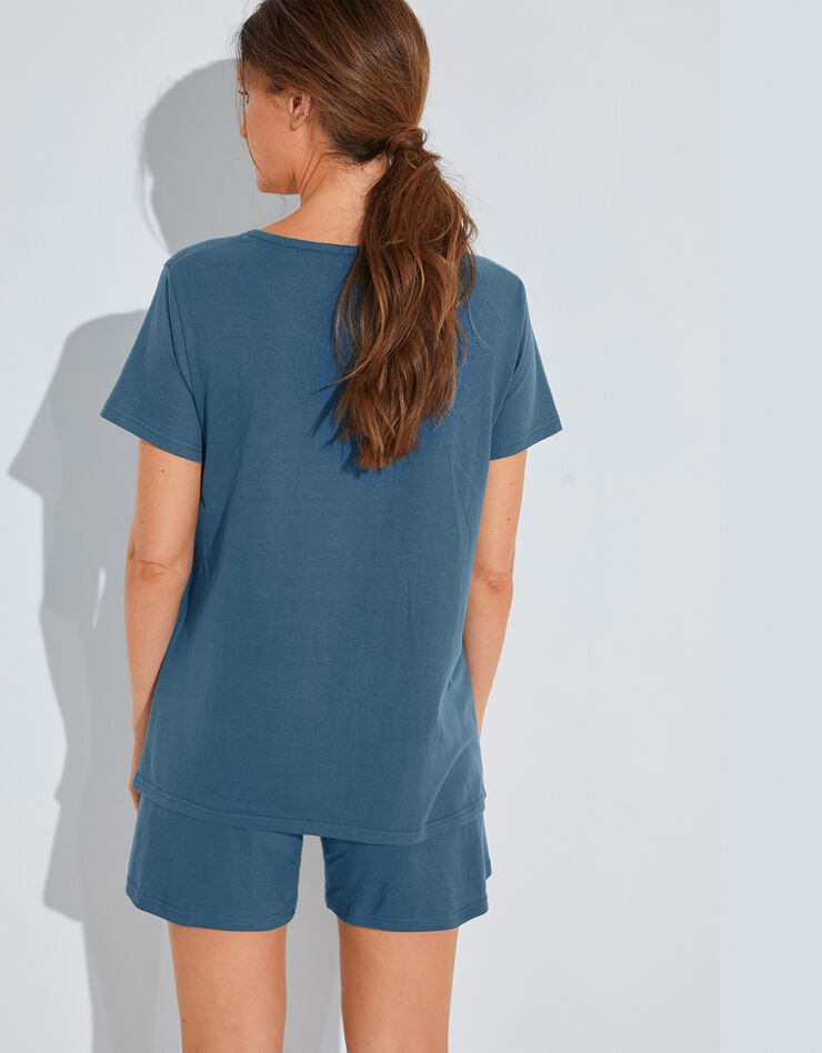 Pyjashort imprimé "night" (bleu foncé)