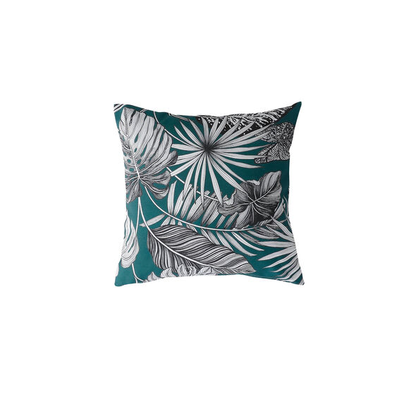 Housse de coussin imprimé tropical - lot de 2 (vert)