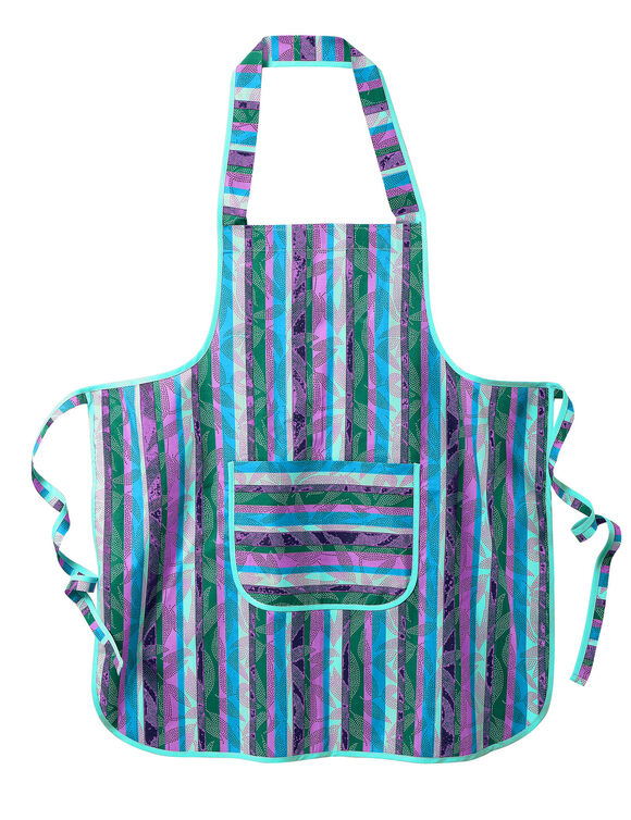 Tablier cuisine rayé forme bavette (vert)