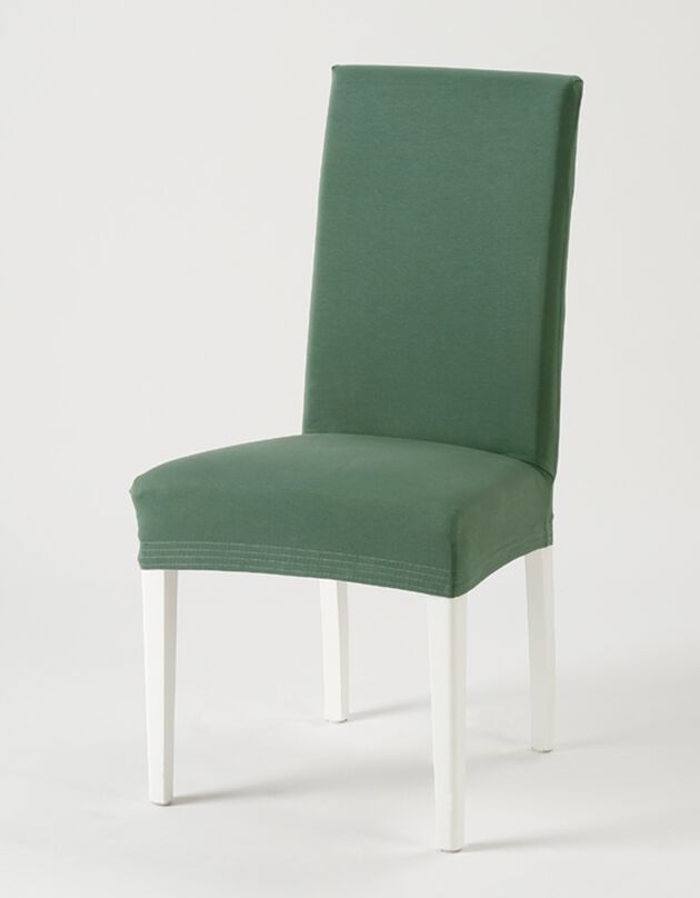 Housse chaise unie bi-extensible (vert sapin)