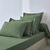 Drap-housse uni polyester - coton bonnet 32 cm (eucalyptus)