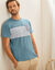 T-shirt rayé manches courtes (bleu lagon)