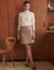 Jupe courte trap&egrave;ze, twill (beige)