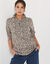 T-shirt col montant zippé imprimé (kaki)