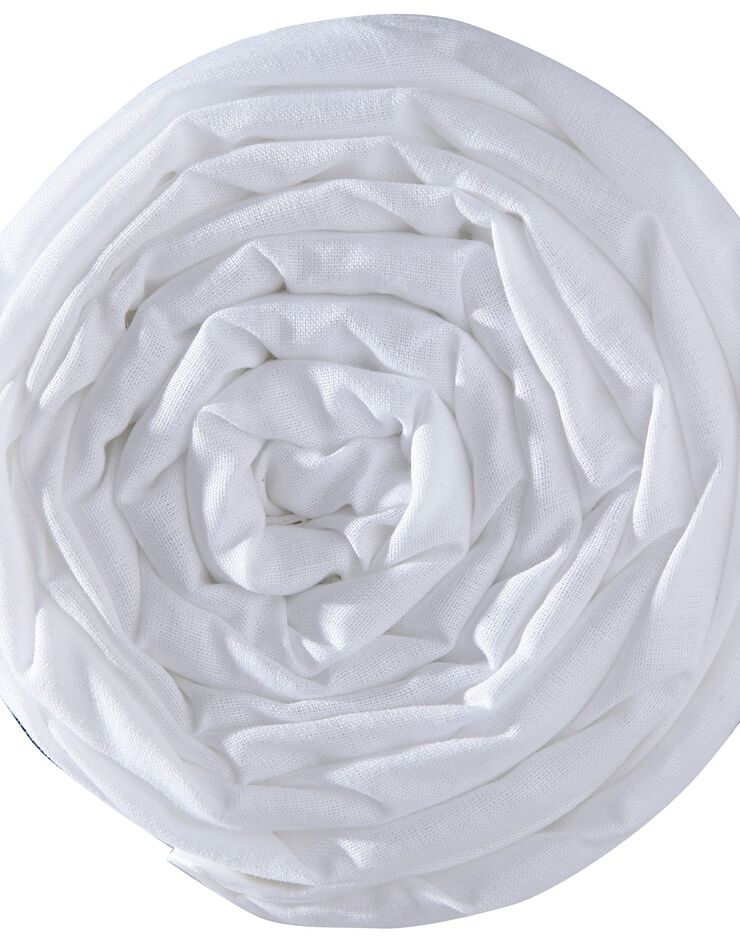 Drap-housse uni polyester - coton bonnet 32 cm (blanc)