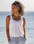 Débardeur macramé, coton-viscose (blanc)